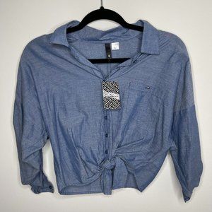 H&M Denim Front Tie Shirt